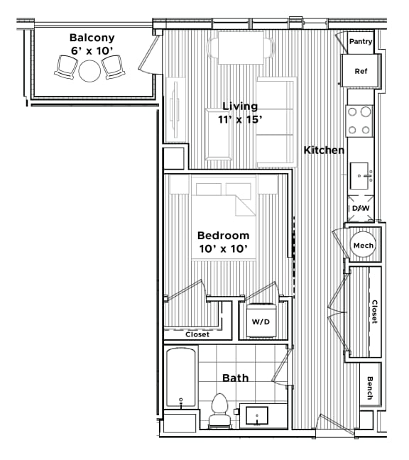 Studio, 1 & 2 Bedroom Apartments in Conshohocken Madison West Elm